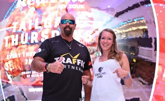 CamCashDaily CMO Andy Wullmer Live with Top Model Courtney Foxson at the InterNext 2022 in Las Vegas